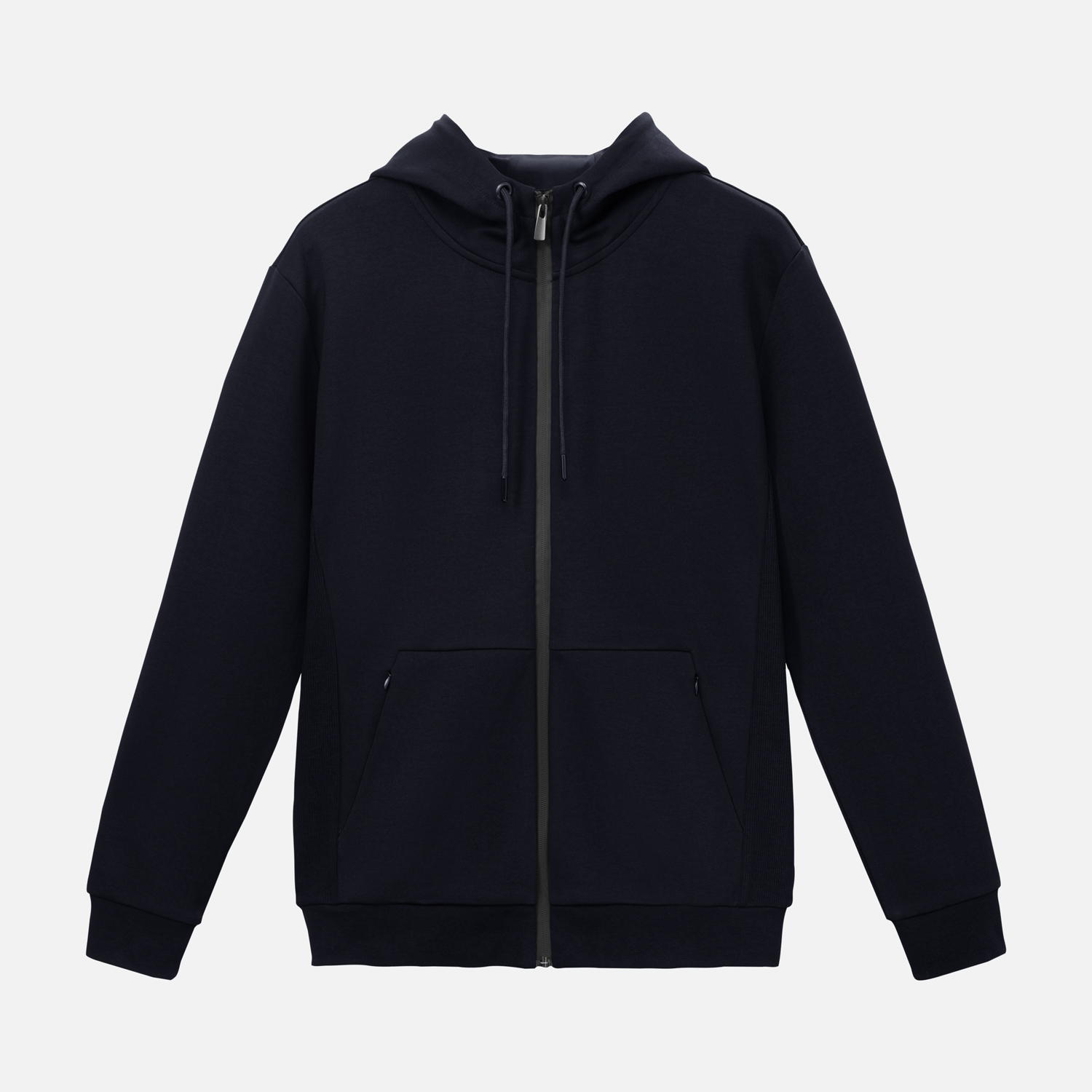 Толстовка на молнии с капюшоном Матео (Mateo) темно-синяя, размер L