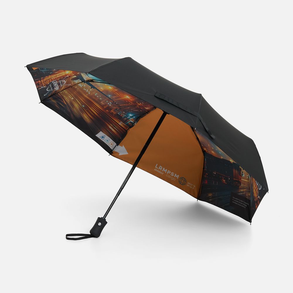 Зонт складной Monsoon с полной запечаткой купола изнутри на заказ с логотипом  | Print Logo