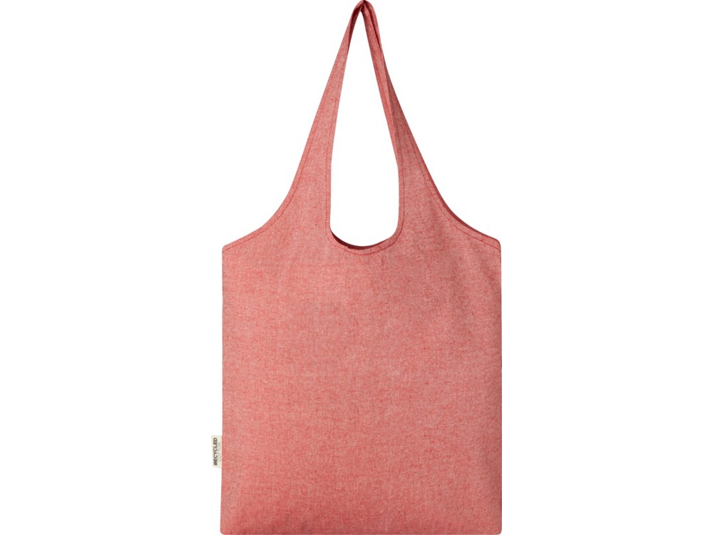 Модная эко-сумка Pheebs объемом 7 л из переработанного хлопка плотностью 150 г/м2, красный меланж