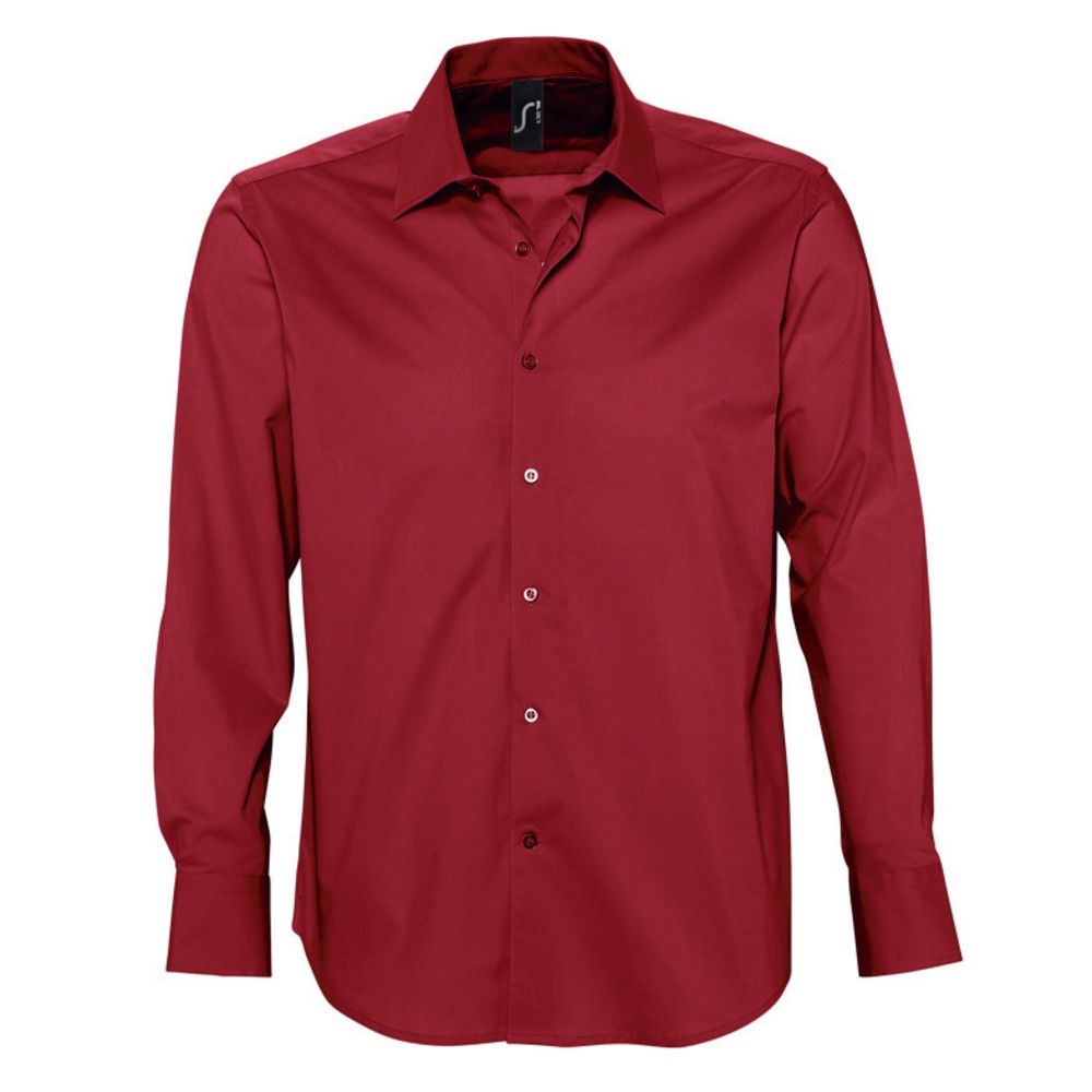 Рубашка мужская с длинным рукавом Brighton красная, размер 4XL