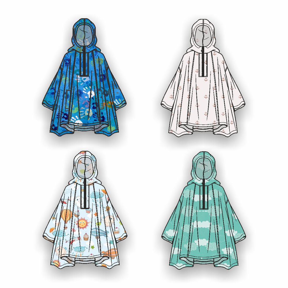 Дождевик-пончо детский AquaStop Kids на заказ фото на сайте Print Logo.