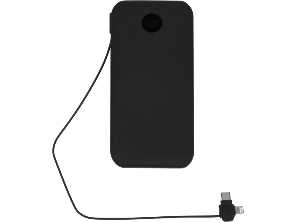 Внешний беспроводной аккумулятор с подсветкой лого Astro, 10000 mAh, черный