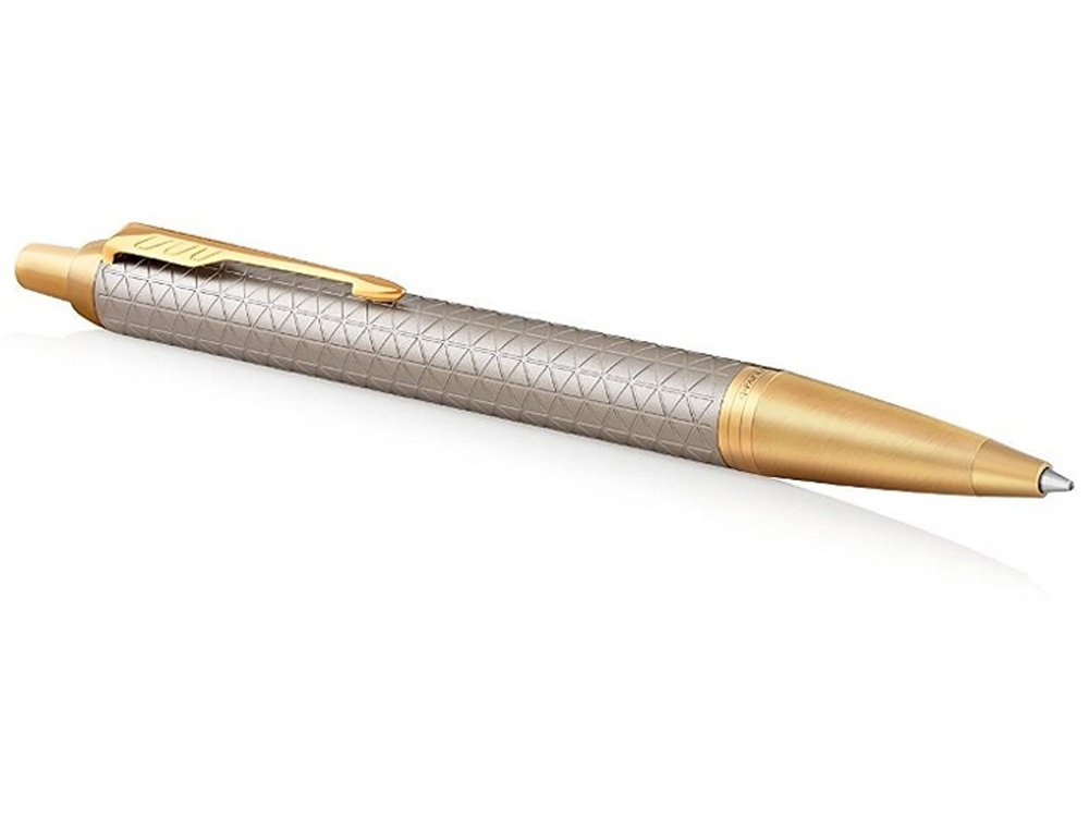 Шариковая ручка Parker IM Premium Warm Silver (grey)  GT, стержень: M, цвет чернил: blue, в подарочной упаковке.