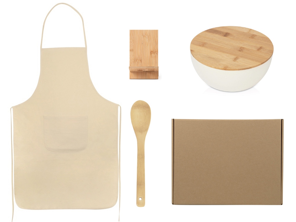 Подарочный набор с салатником, фартуком и подставкой с логотипом  | Print Logo