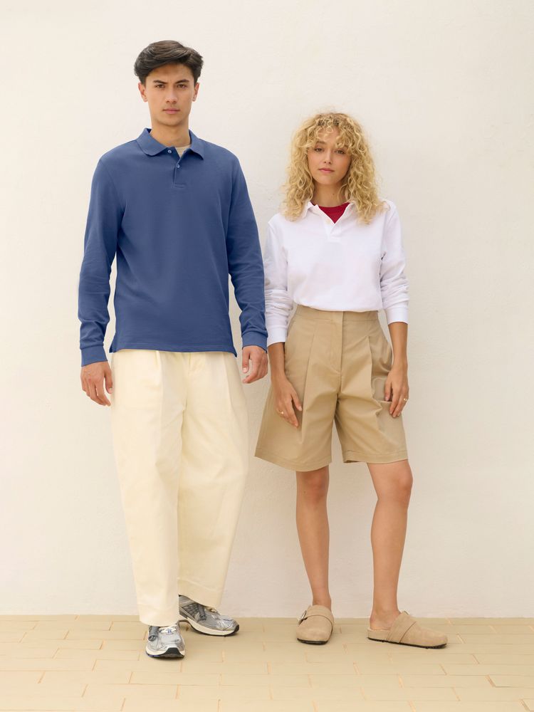 Рубашка поло унисекс с длинным рукавом Pacific LSL фото на сайте Print Logo.