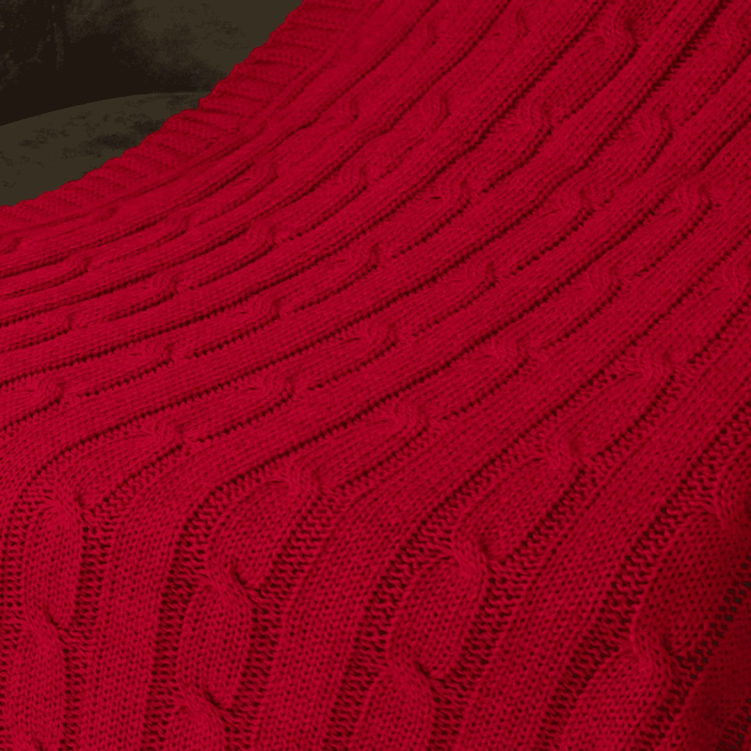 Плед Фадо (Fado) вязаный, красный (без подарочной коробки)