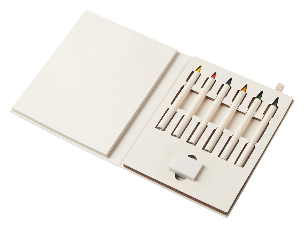 Набор цветных карандашей и листочков для рисования из молочной бумаги Artify, молочный