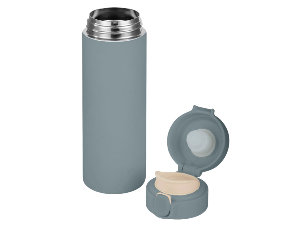 Вакуумная термокружка Waterline c кнопкой Guard, 400 мл, тубус, антрацит