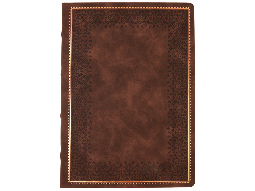 Ежедневник недатированный А4 Royal, коричневый с бронзовым срезом