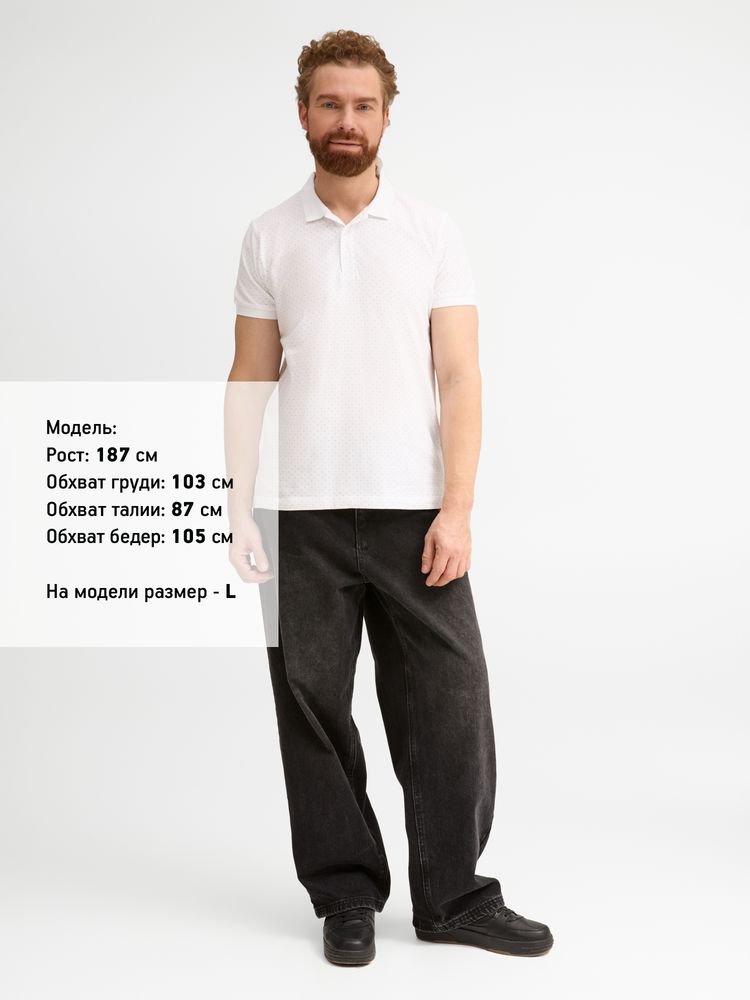 Рубашка поло мужская Brandy Men, белая с темно-синим, размер XXL