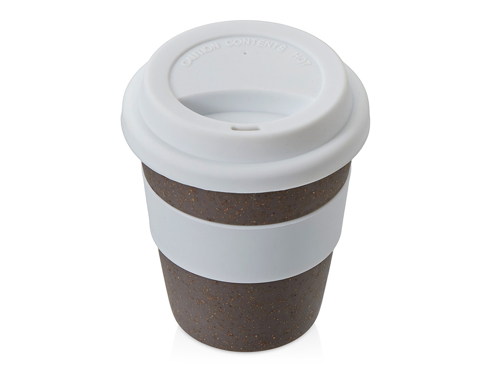Стакан с силиконовой крышкой Cafe, белый