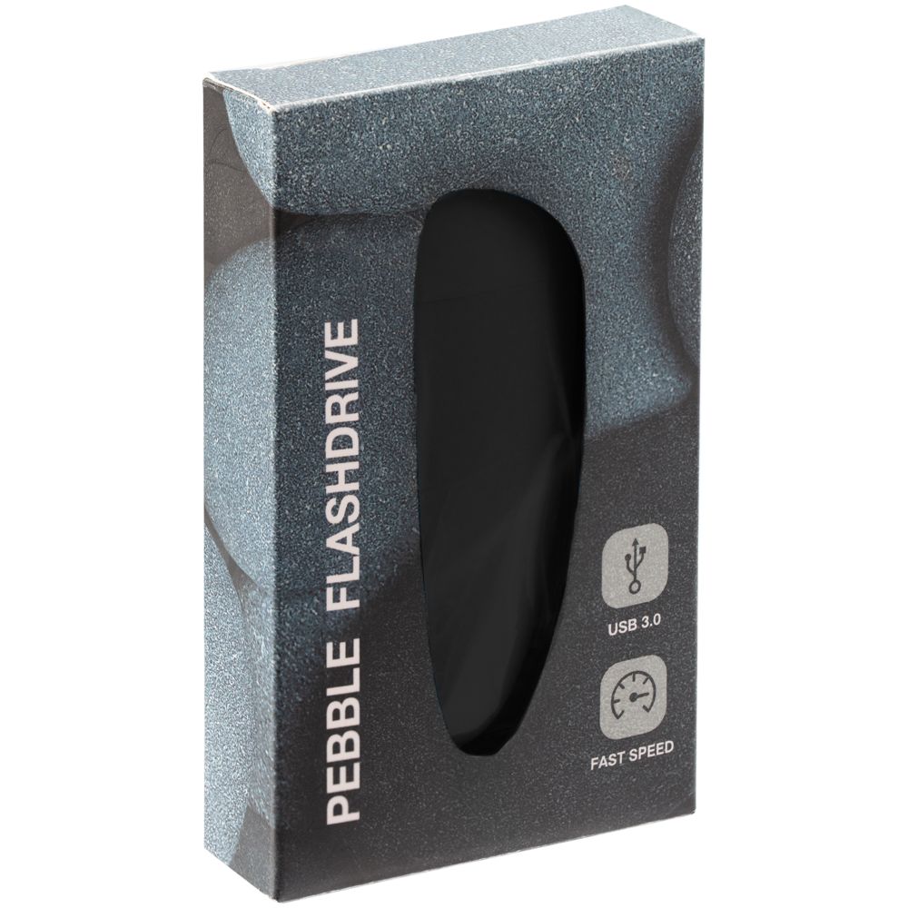 Флешка Pebble, серая, USB 3.0 фото на сайте Print Logo.