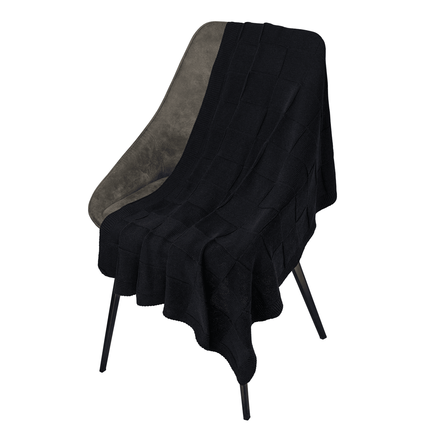 Плед Селла (Cella) вязаный, темно-синий (без подарочной коробки)