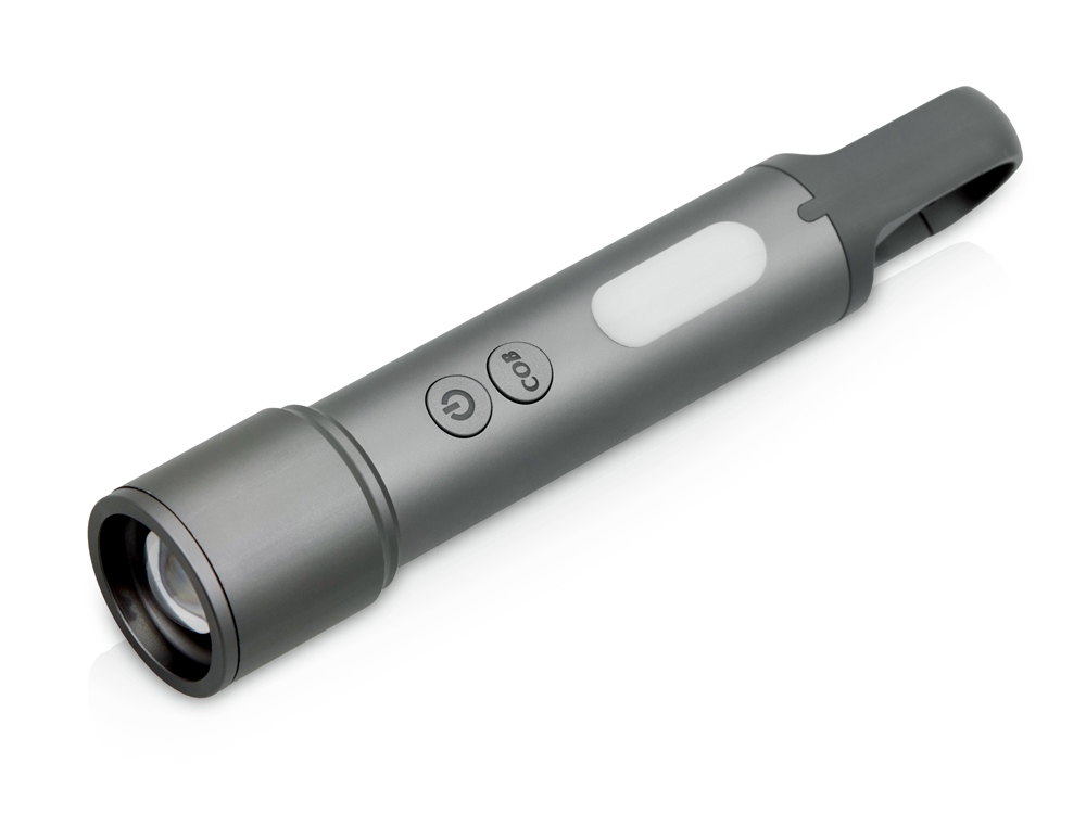 Фонарь аккумуляторный с регулируемым фокусом Vortez, 9 режимов, 650 Лм с логотипом roq | Print Logo