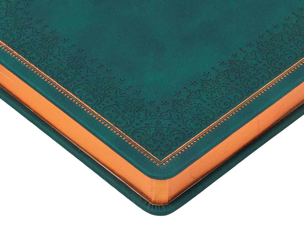 Ежедневник недатированный А5 Royal, зеленый с бронзовым срезом