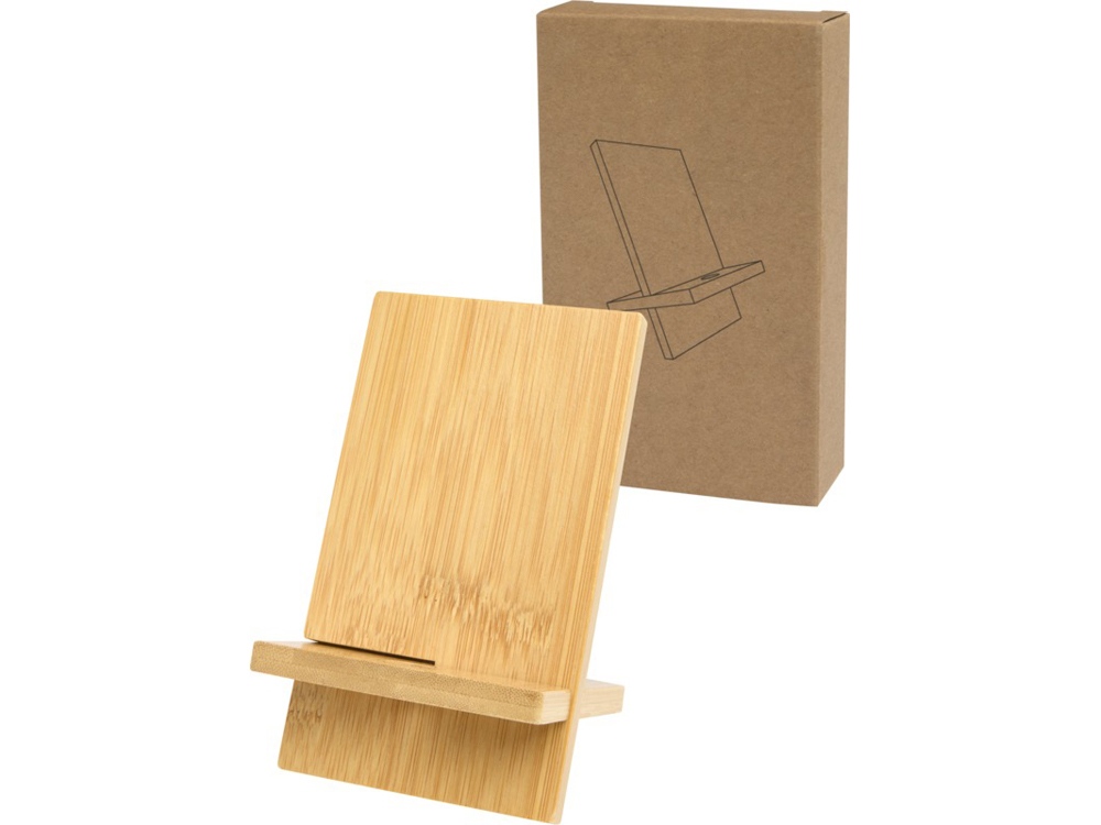 Подставка для телефона бамбуковая Ceibo с логотипом  | Print Logo