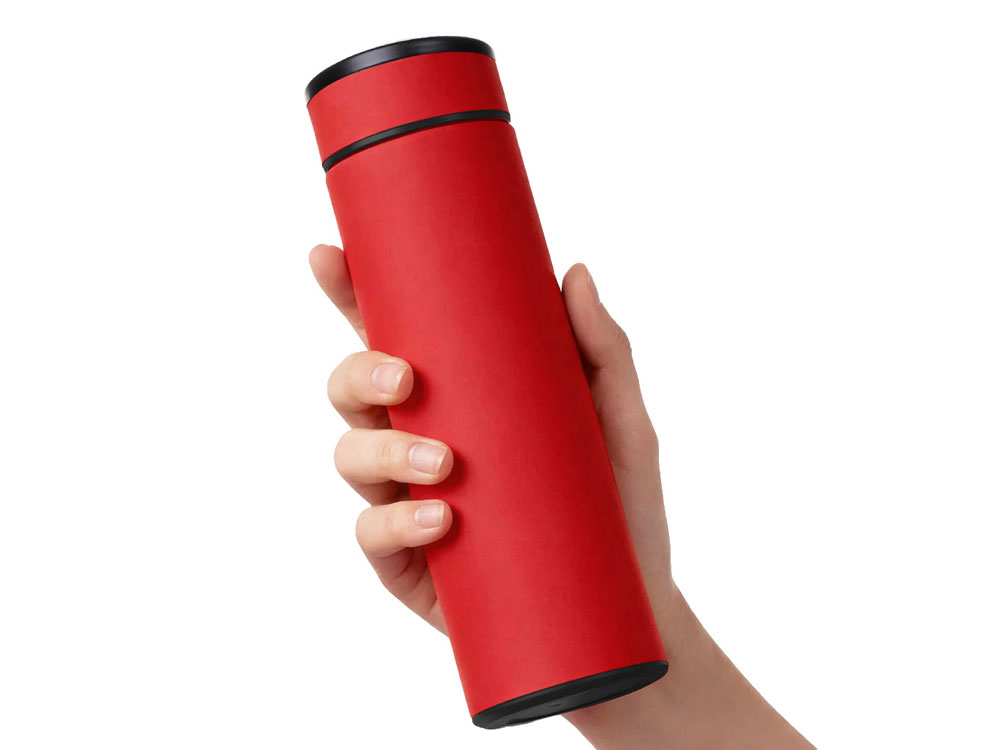 Вакуумный термос Vacuum Flask C1, soft touch, 420мл, красный