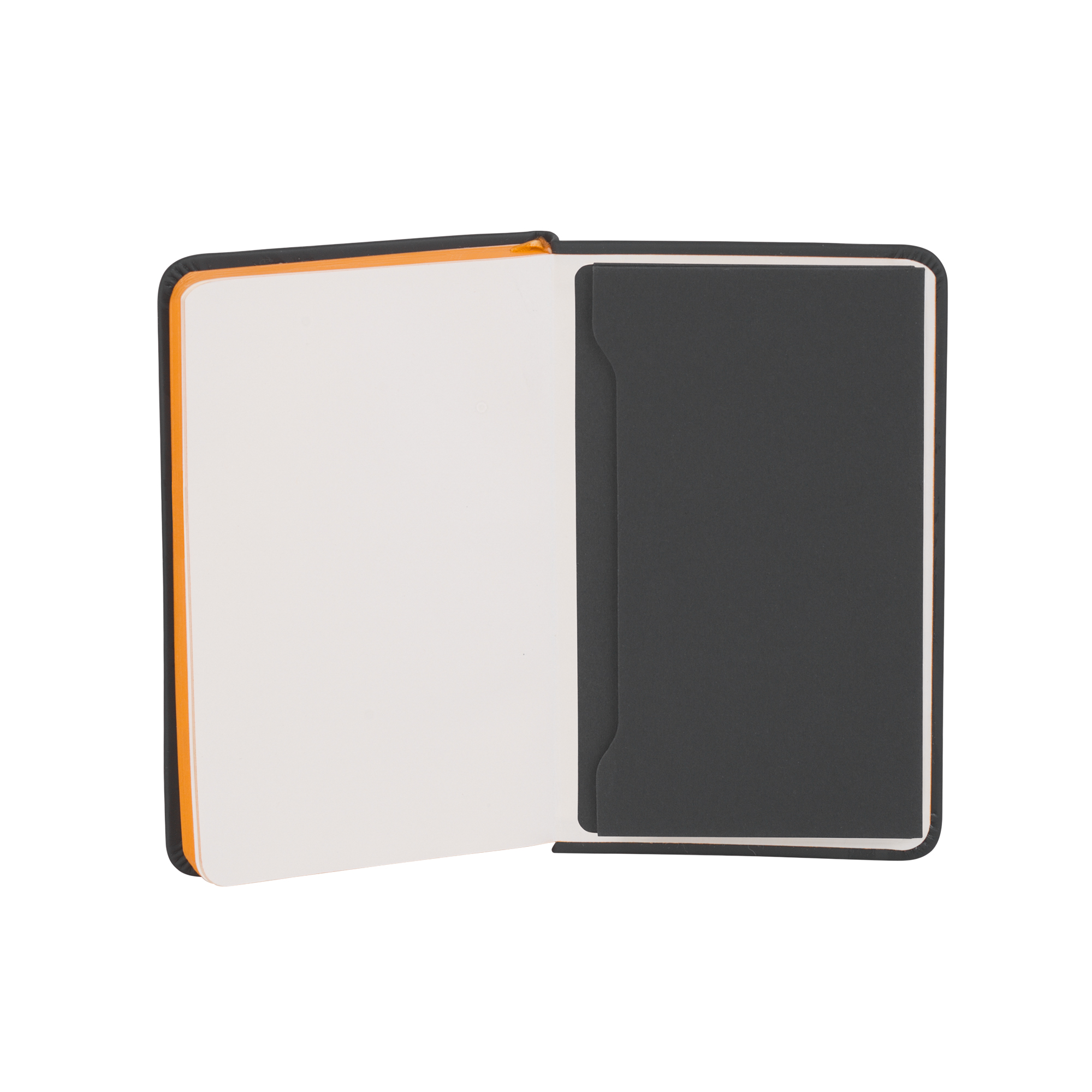 Блокнот "Бергамо", покрытие soft touch, формат А6, черный/оранжевый#, черный с оранжевым