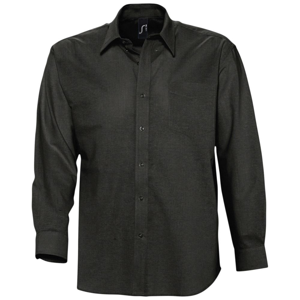 Рубашка мужская с длинным рукавом Boston, черная, размер 4XL