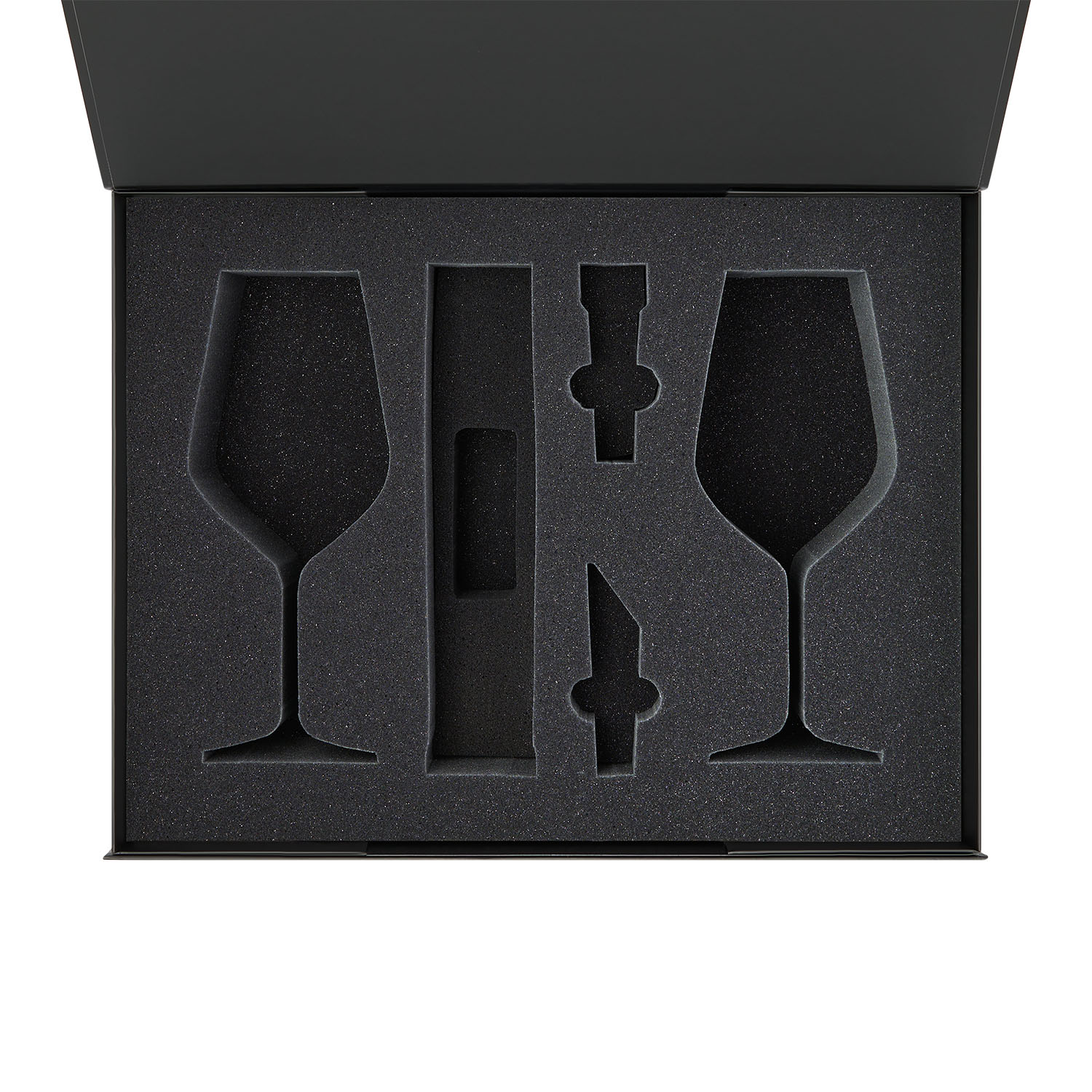 Ложемент под 2 бокала для вина + набор для вина Sacramento в большую коробку-трансформер (арт. 695722) с логотипом Portobello подарочная упаковка | Print Logo