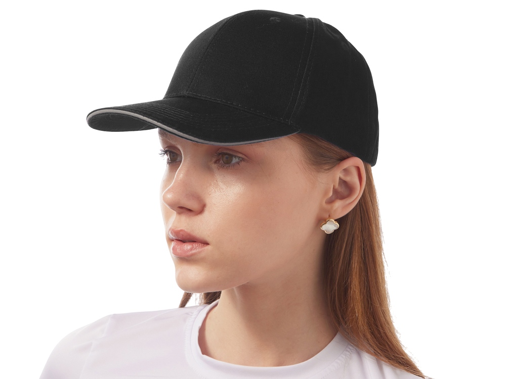 Кепка со светоотражающим кантом, черный