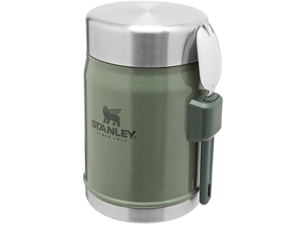 Банка для еды объемом 400 мл с ложкой-вилкой Stanley Legendary - Зеленый лесной