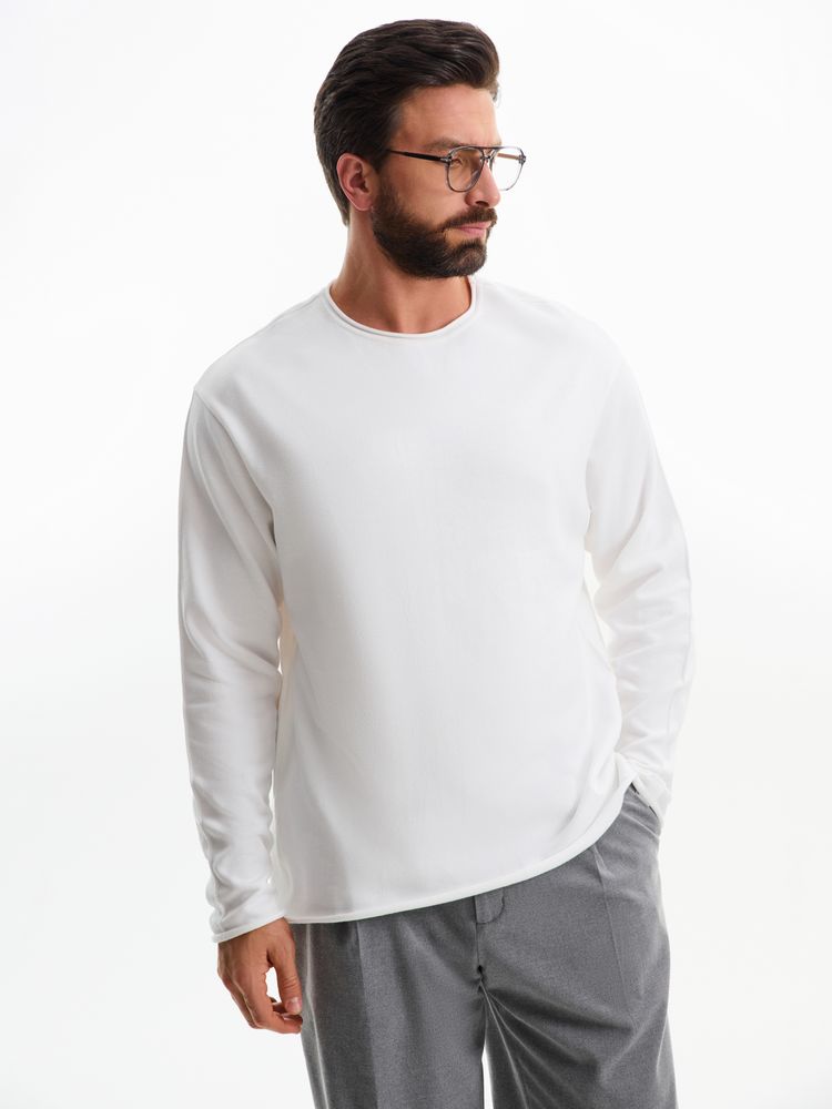 Лонгслив унисекс Siluetti Fuori, молочно-белый, размер L/XL