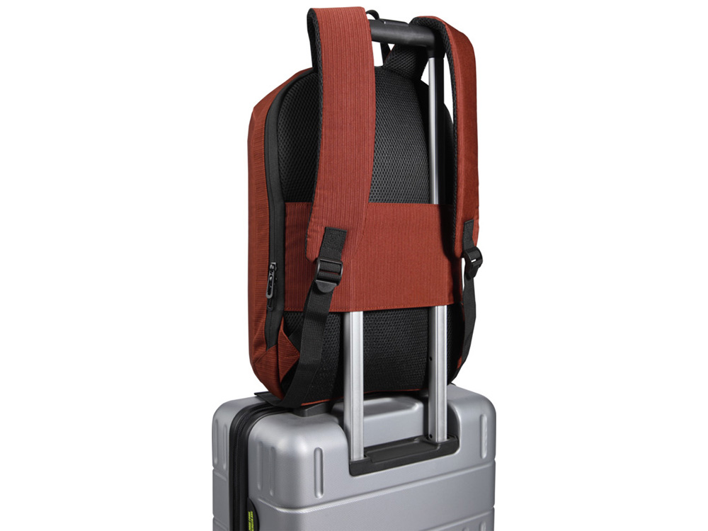 Рюкзак Luma для ноутбука с диагональю экрана 15 дюймов с защитой от кражи объемом 10 л из материала, переработанного по стандарту GRS - Brick