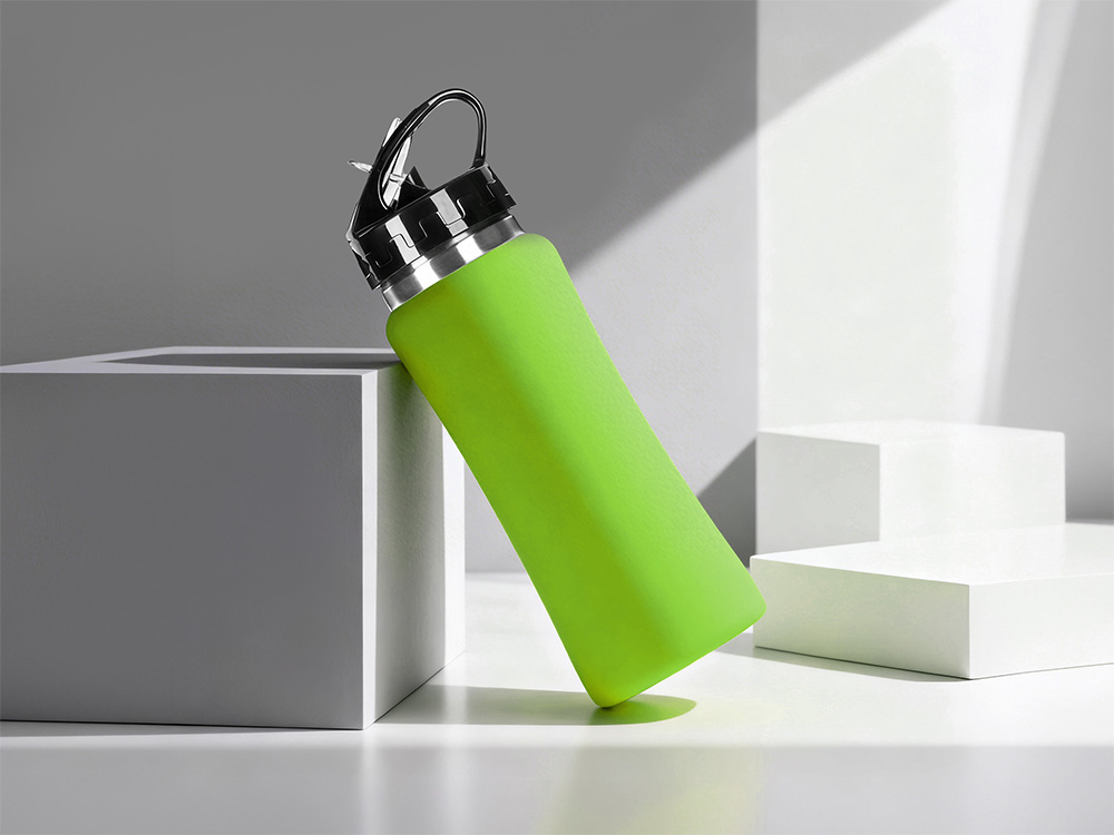 Подарочный набор с бутылкой для воды и повербанком С1, 5000 mAh, зеленое яблоко