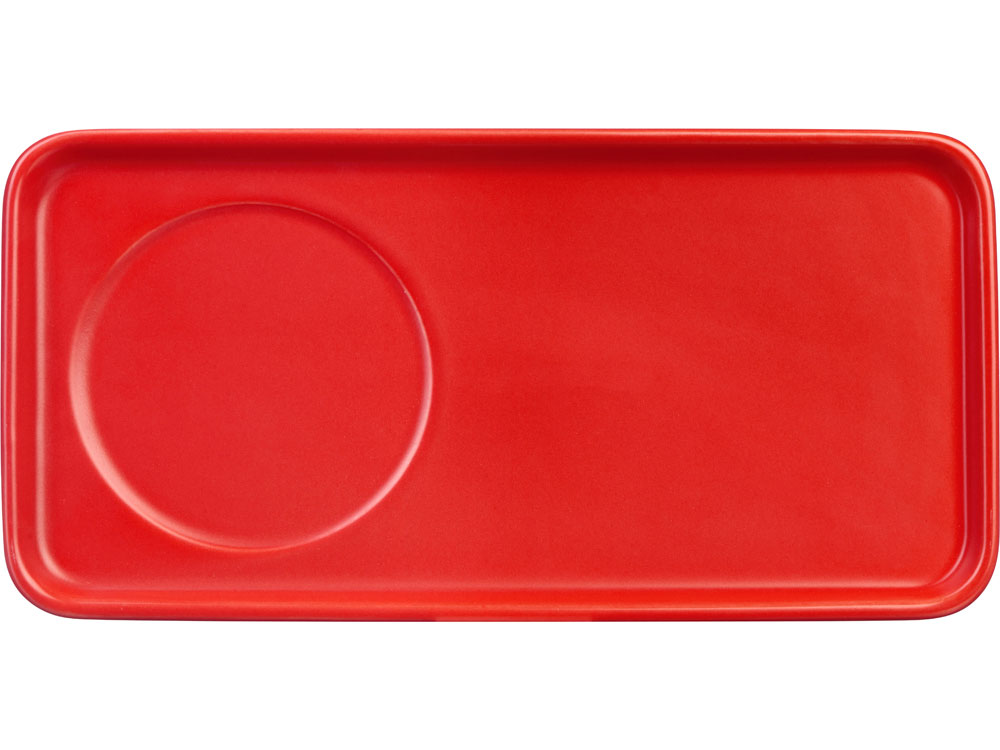 Чайная пара Bristol: блюдце прямоугольное, чашка, коробка, красный