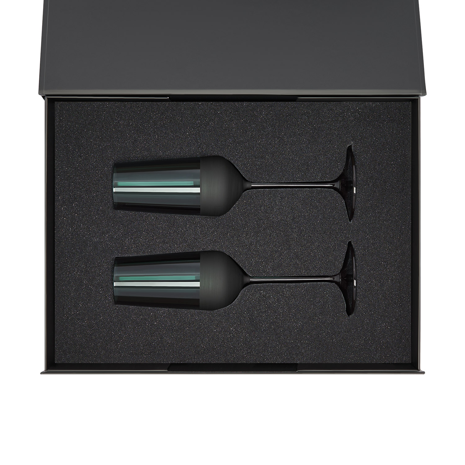 Ложемент под 2 бокала для шампанского в среднюю коробку-трансформер (арт. 695721) — пример нанесения логотипа (Portobello подарочная упаковка) | Print Logo