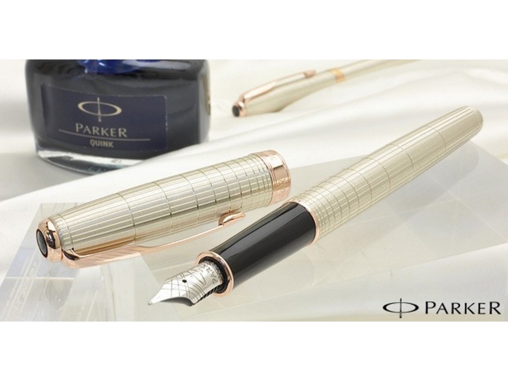 Перьевая ручка Parker Sonnet F535 VERY PREMIUM Feminine, (серебро 925 пробы) цвет: Silver PGT, перо: F
