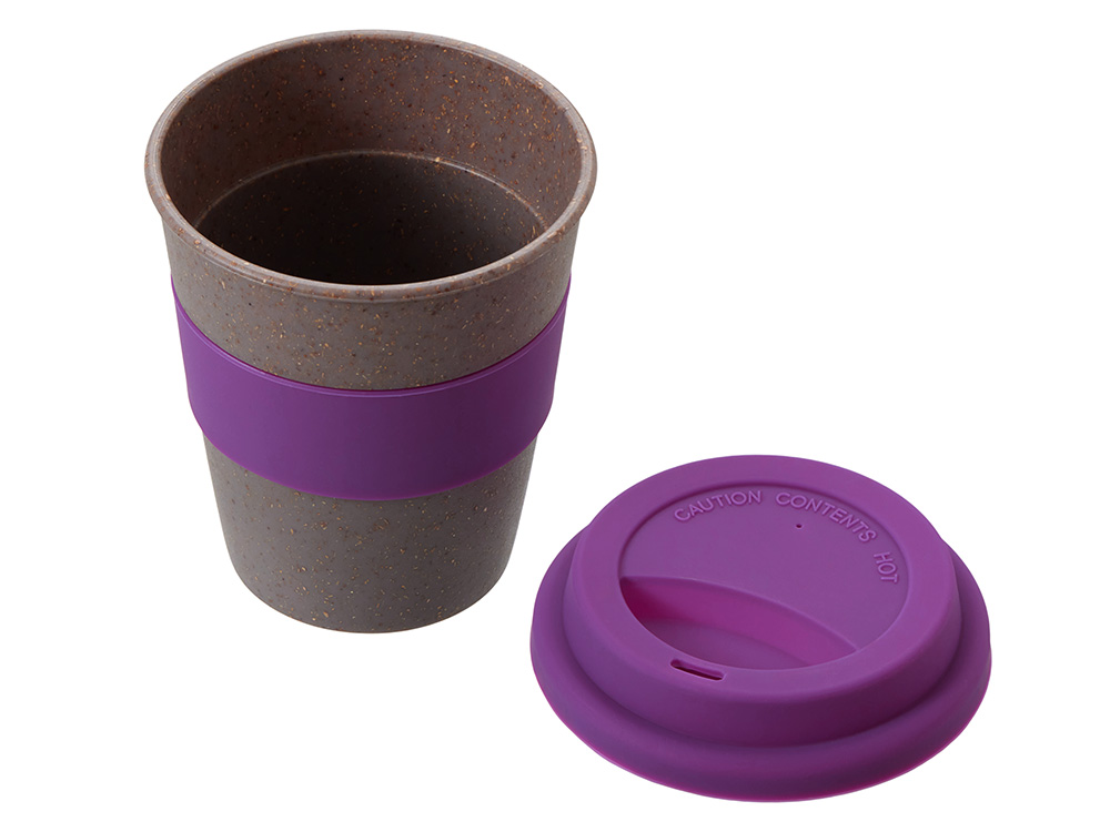 Стакан с силиконовой крышкой Cafe, фиолетовый
