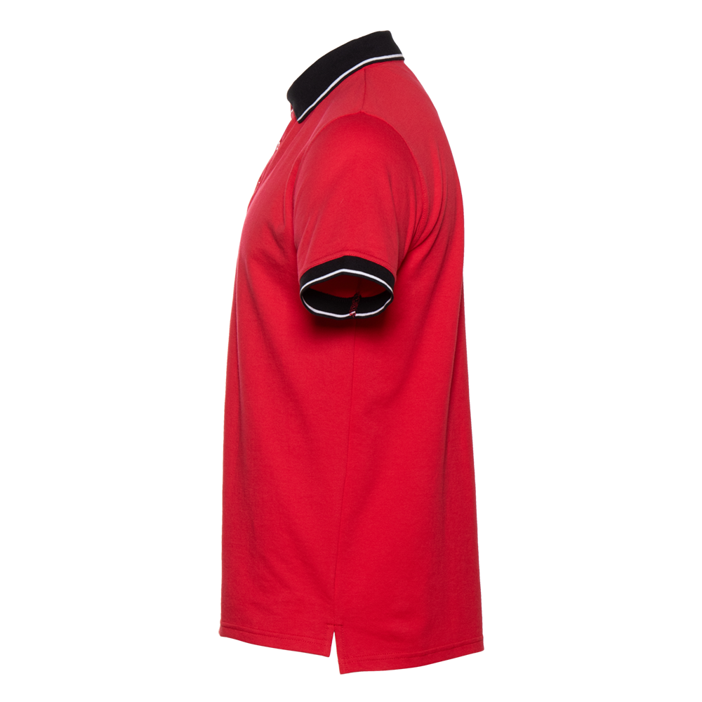 Рубашка поло  мужская STAN с контрастными деталями хлопок/полиэстер 185, 04С, Красный/Чёрный (14/20) (44/XS)