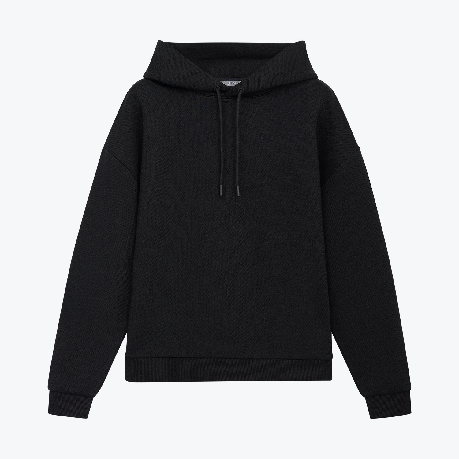 Худи релакс унисекс Баланс, с начесом, черный, размер XS/S с логотипом Portobello Верхняя одежда | Print Logo