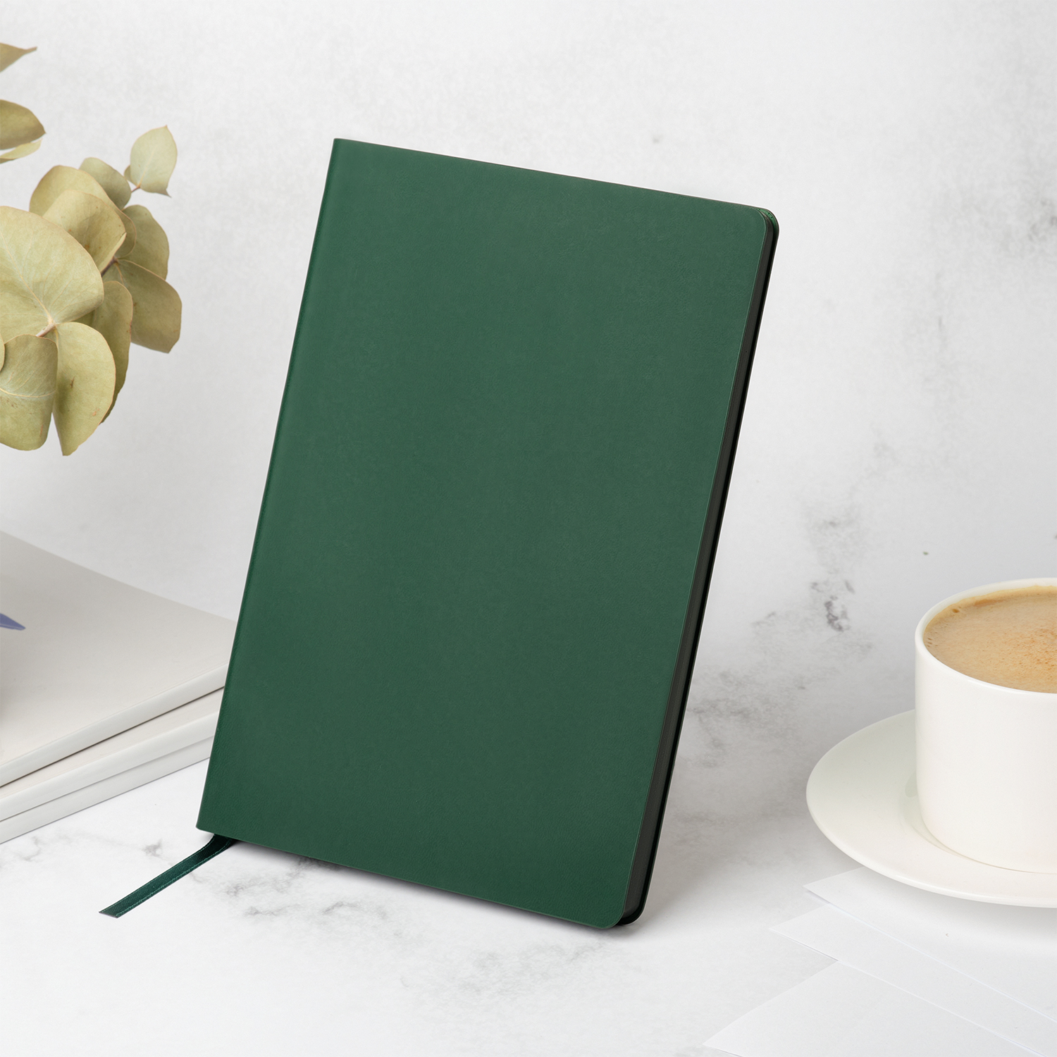 Ежедневник Латте софт-тач (Latte soft touch) недатированный, зеленый