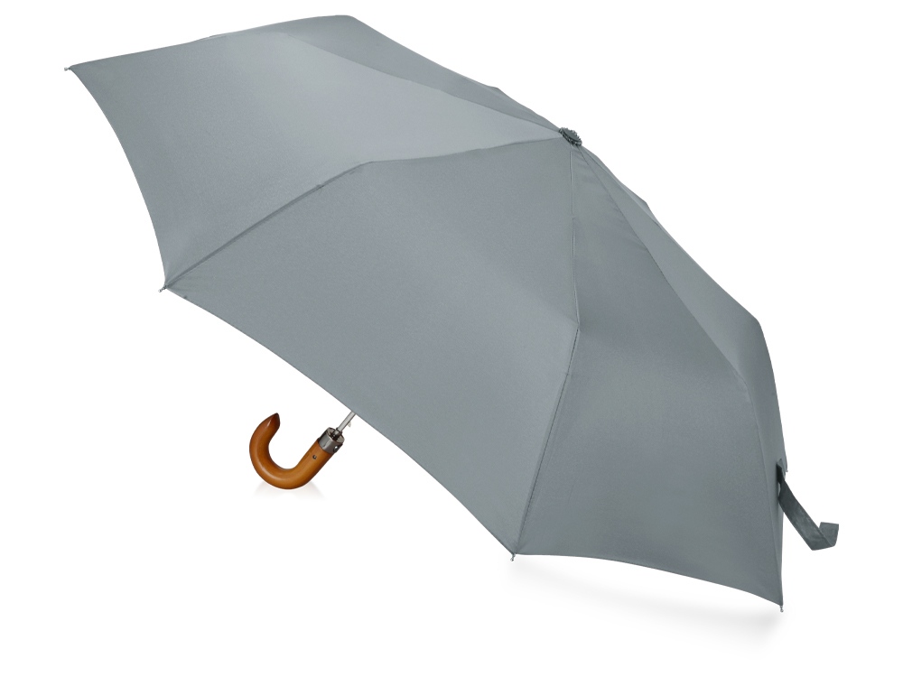 Зонт складной Cary, полуавтоматический, 3 сложения, с чехлом, светло-серый