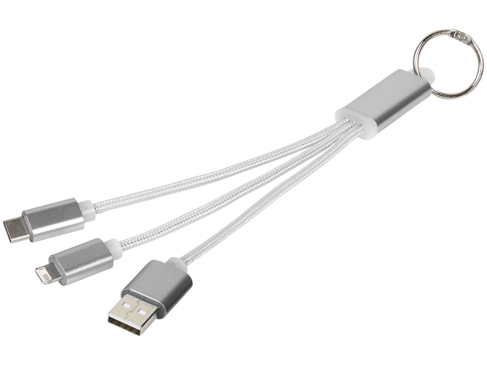 Кабель для зарядки Metal 3-в-1 с логотипом  | Print Logo