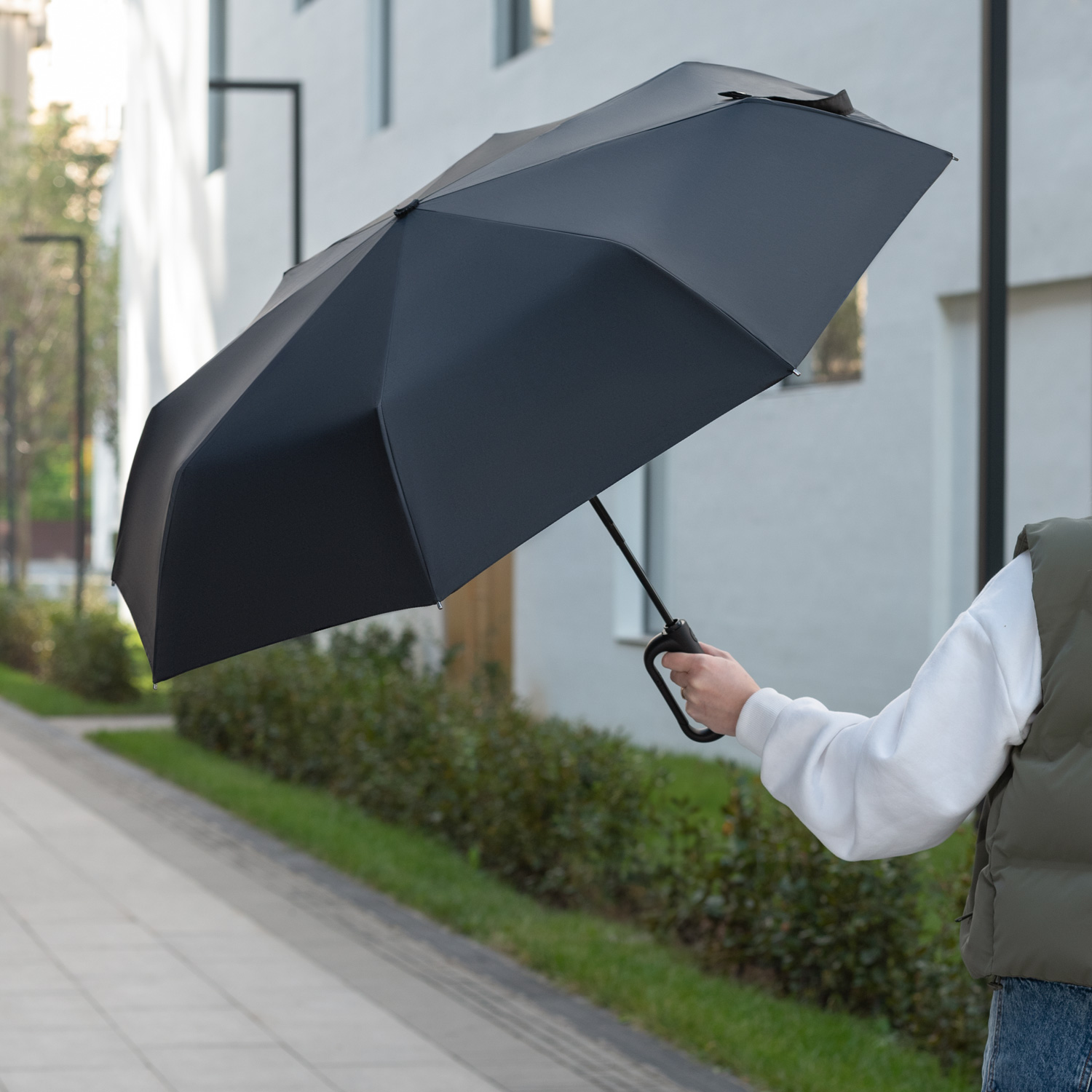 Зонт складной Азимут (Azimut), черный