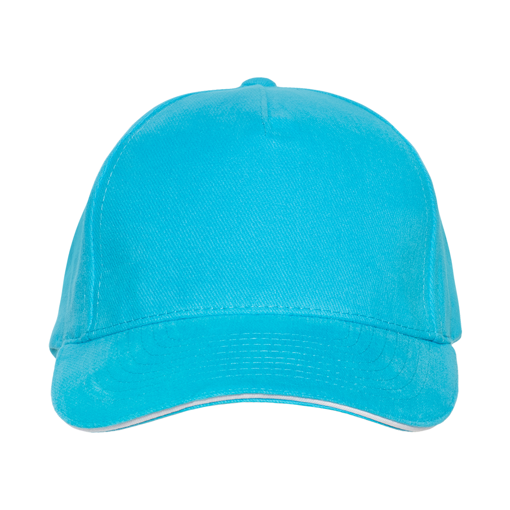 Бейсболка с кантом STAN 5 клиньев хлопок 280, 11K, Бирюзовый,  (32)  (56-58/ONE SIZE)