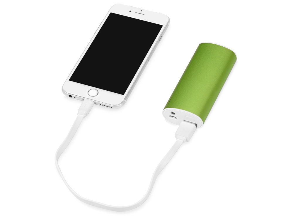 Портативное зарядное устройство Квазар, 4400 mAh, зеленое яблоко