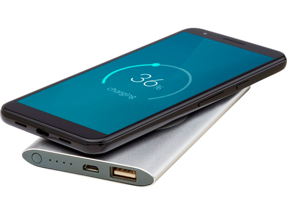 Внешний беспроводной аккумулятор Juice, 4000 mAh с логотипом  | Print Logo