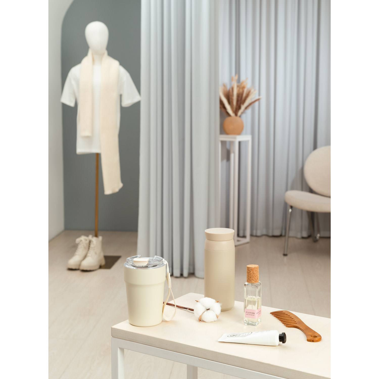 Термокружка вакуумная Монако, бежевый