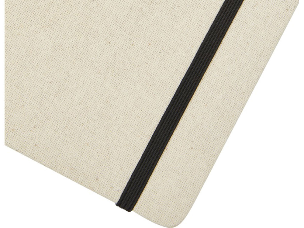 Блокнот в твердом переплете Tutico из органического хлопка, натуральный/черный