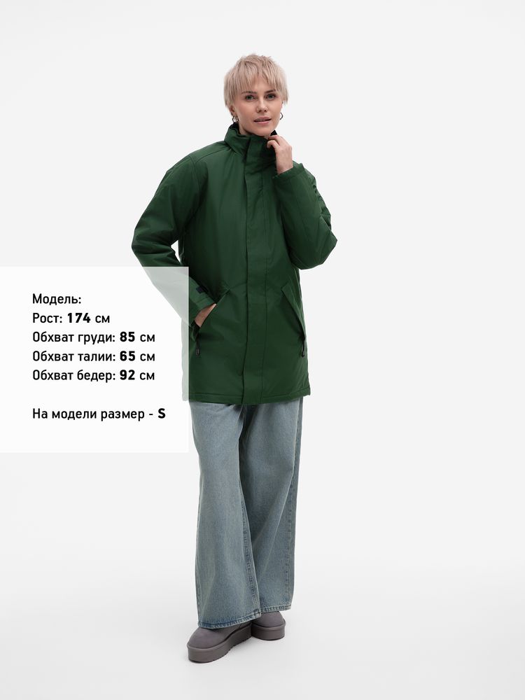 Куртка на стеганой подкладке Robyn, темно-зеленая, размер 4XL