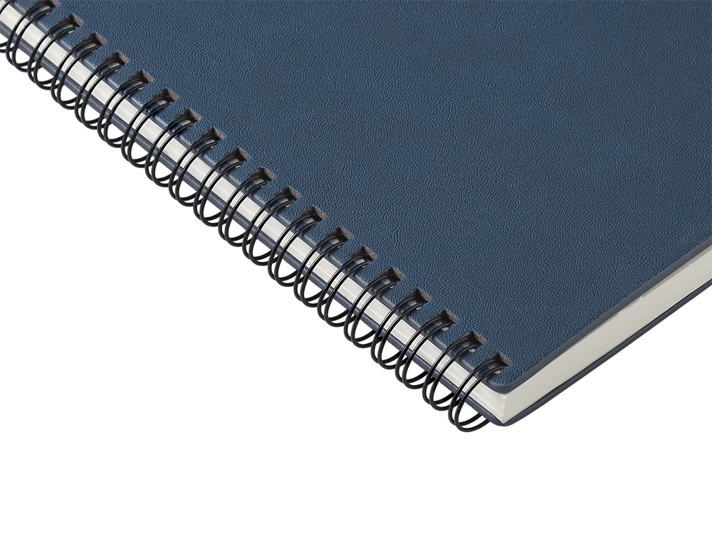 Блокнот А5 Dante из искусственной кожи на спирали, темно-синий