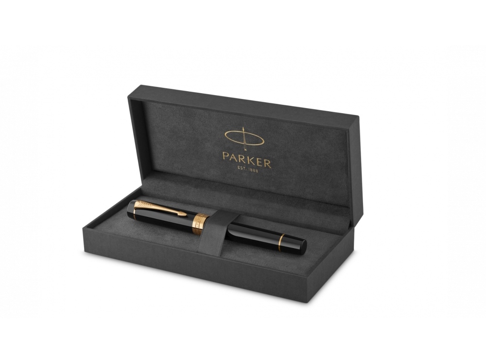 Перьевая ручка Parker Duofold Classic Centennial Black GT стержень: M, цвет чернил: black, в подарочной упаковке.