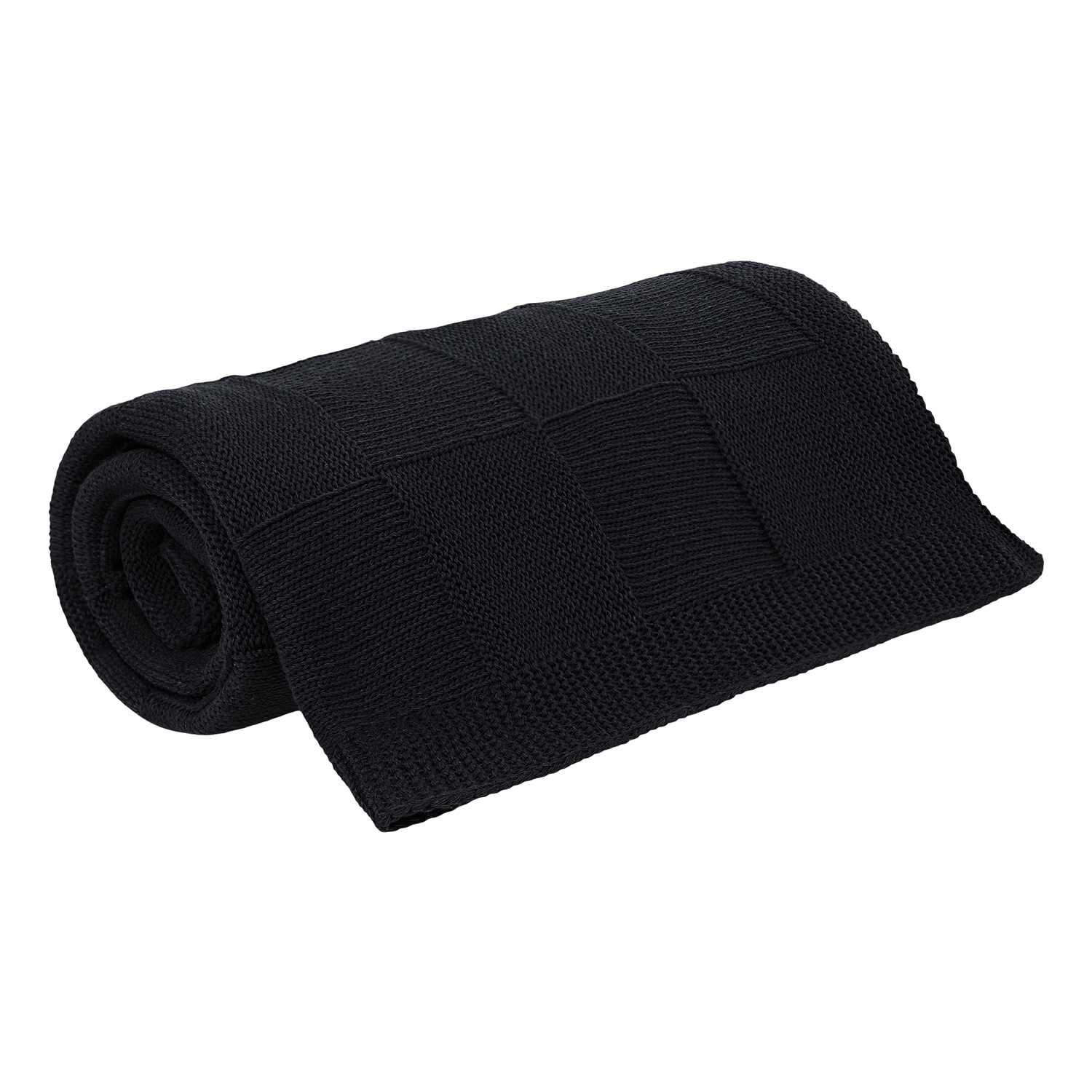 Плед Селла (Cella) вязаный, темно-синий (без подарочной коробки)