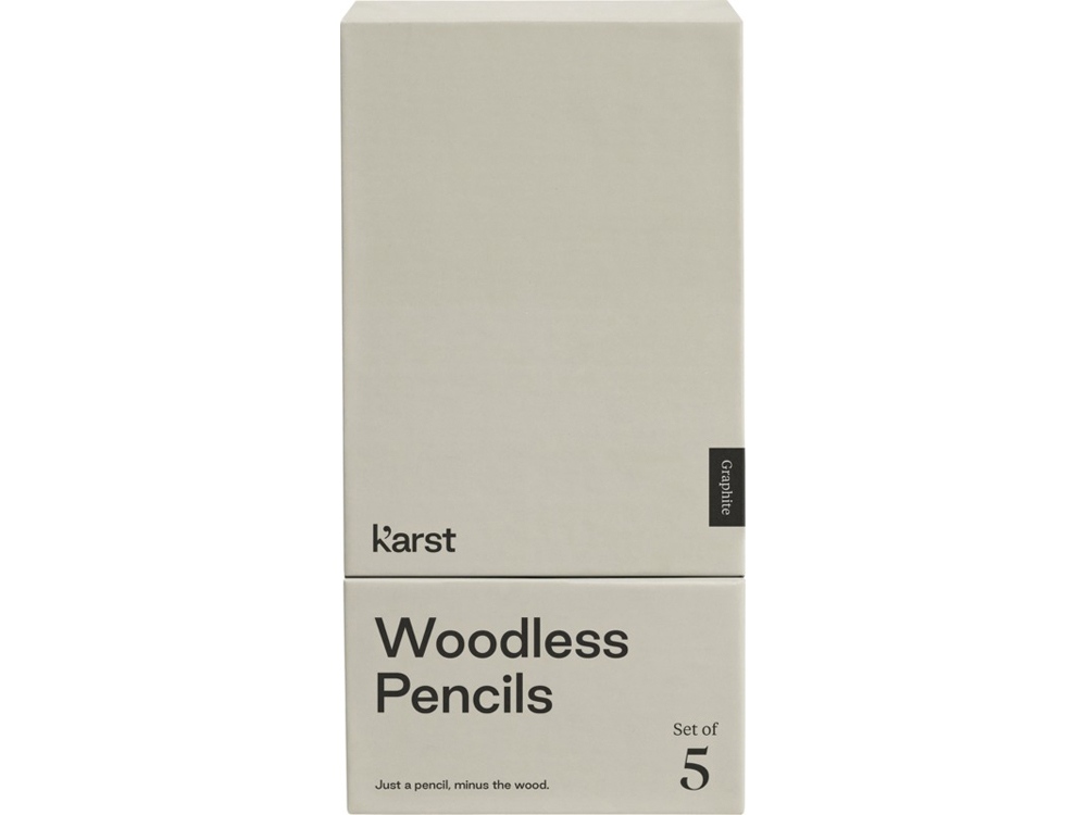 K'arst, набор из 5 графитовых карандашей 2B без дерева, серый