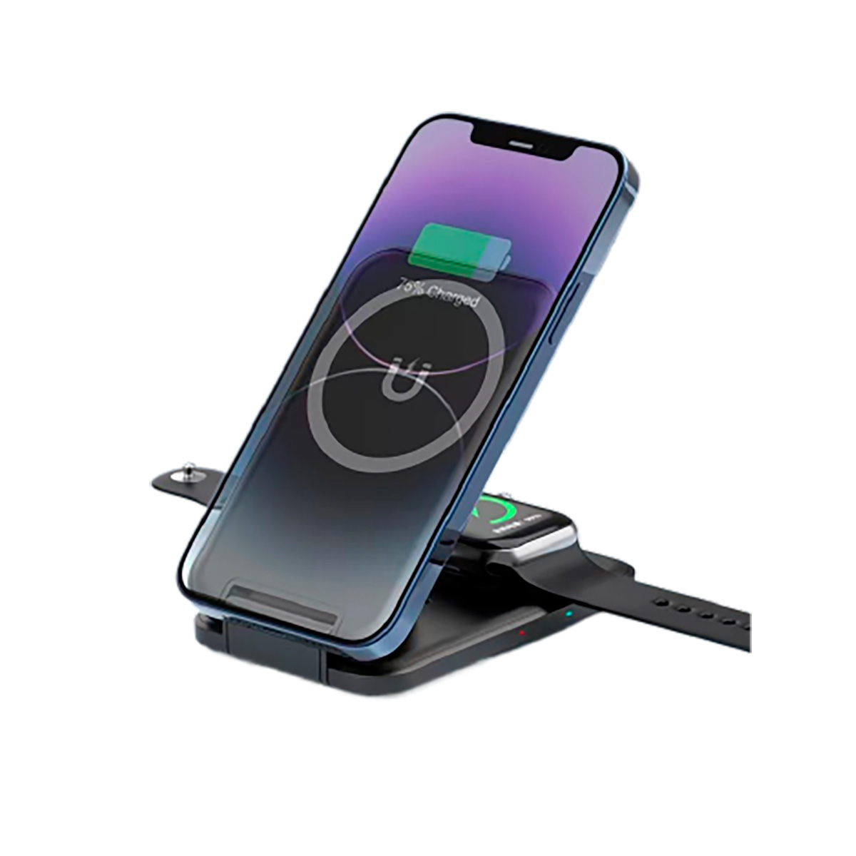 Складная беспроводная (15W) зарядная станция "Slap" с MagSafe фото на сайте Print Logo.